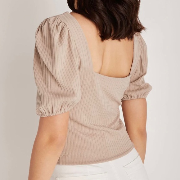 Backyard Roses Carrie Top in Taupe - Picture 4 of 5